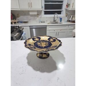 Echt Weimar-Kobalt Jutta 522 - Cobalt Blue Gold - Large Footed Cake Plate